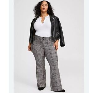 Torrid a line flare plaid trousers pants NWT plus size 24 office career comfort